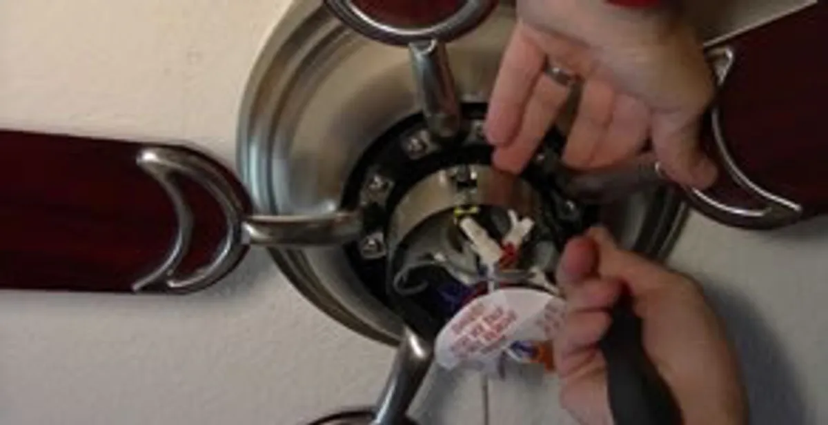 Ceiling fan installation with electrical wiring and mounting by professional electrician in Long Beach, CA
