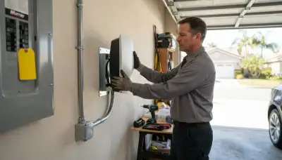 Electric vehicle charger installation and electrical panel upgrade for a Long Beach, CA home