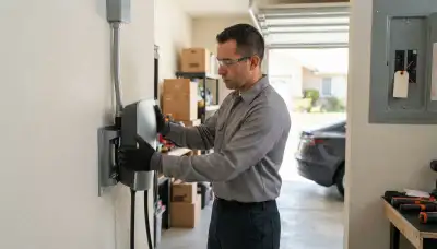 Electric vehicle charger installation with dedicated garage circuit in Long Beach, CA