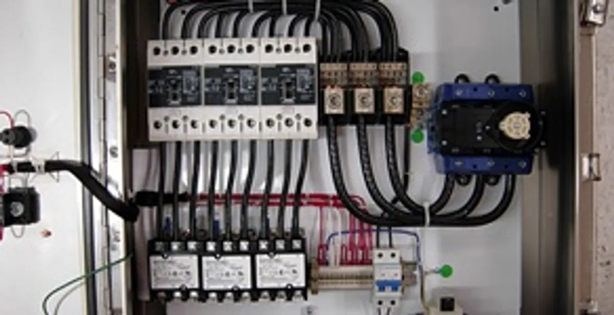 Electrical panel installation with organized circuit breakers and wiring in Long Beach, CA