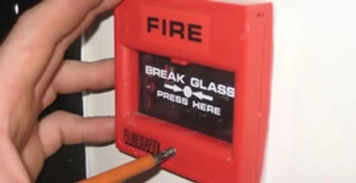 fire alarm installation service showing manual fire alarm pull station installed by licensed electricians in Long Beach, CA
