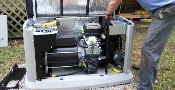generator installation service showing technician connecting and configuring generator components in Long Beach, CA