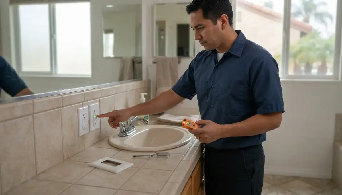 GFCI outlet providing ground-fault protection near a Lomita, CA kitchen sink