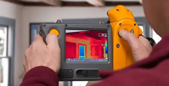 home energy audit service capturing thermal readings to analyze insulation and electrical efficiency in Long Beach, CA