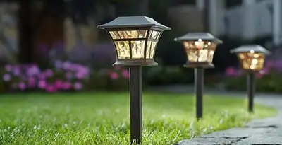 landscape lighting installation services with professionally installed pathway lights in Long Beach, CA